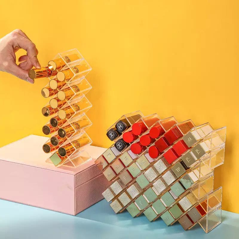 16 Grids Transparent Lipstick Holder, Acrylic Lipstick Organizer, Lipstick Nail Polish Desktop Storage Rack, Lipstick Holder Display Stand 16 Grids Transparent Lipstick Holder, Acrylic Lipstick Organizer, Lipstick Nail Polish Desktop Storage Rack, Lipstick Holder Display Stand